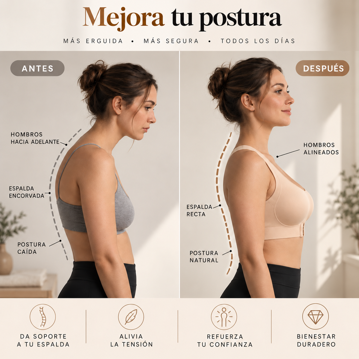Sujetador corrector de postura